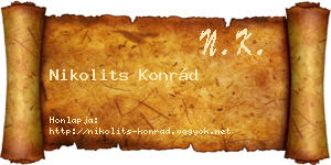 Nikolits Konrád névjegykártya
